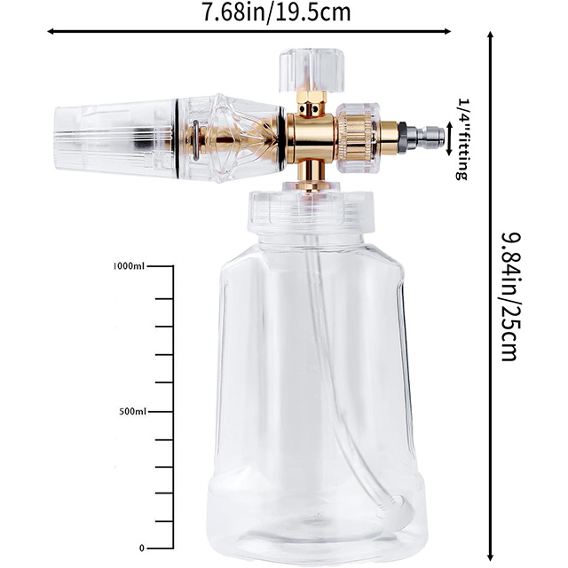 Pressure Washer Foam Cannon for car cleaning, Snow Foam Lance with 1/4" Quick Connect, Wide Neck Thick Foam Power Wash Foam Blaster